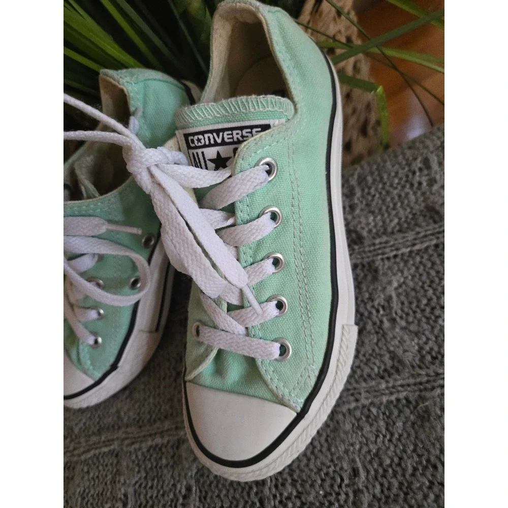 CONVERSE Chuck Taylor All Star Low Top Mint Green Kids Sneakers SIZE 12